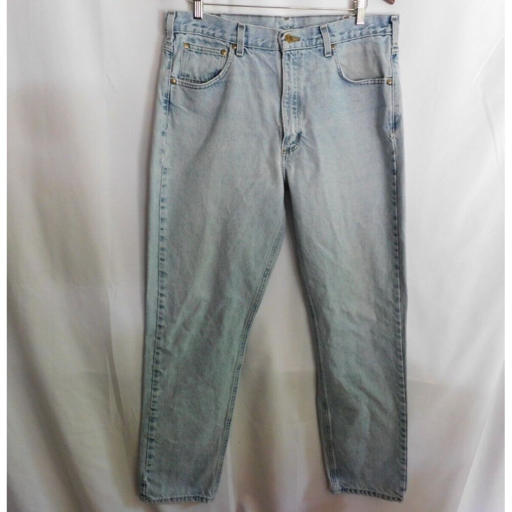 Carhartt Jeans Men's Zipper Fly Blue Denim Jeans Style B18 STW Size 36 x 34*